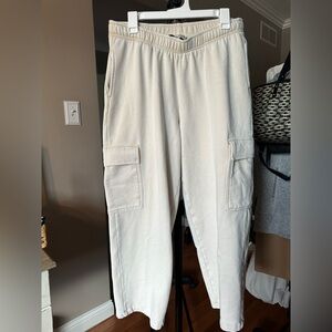 Edikted by Remi Bader Cream Cargo Straight-legged Joggers